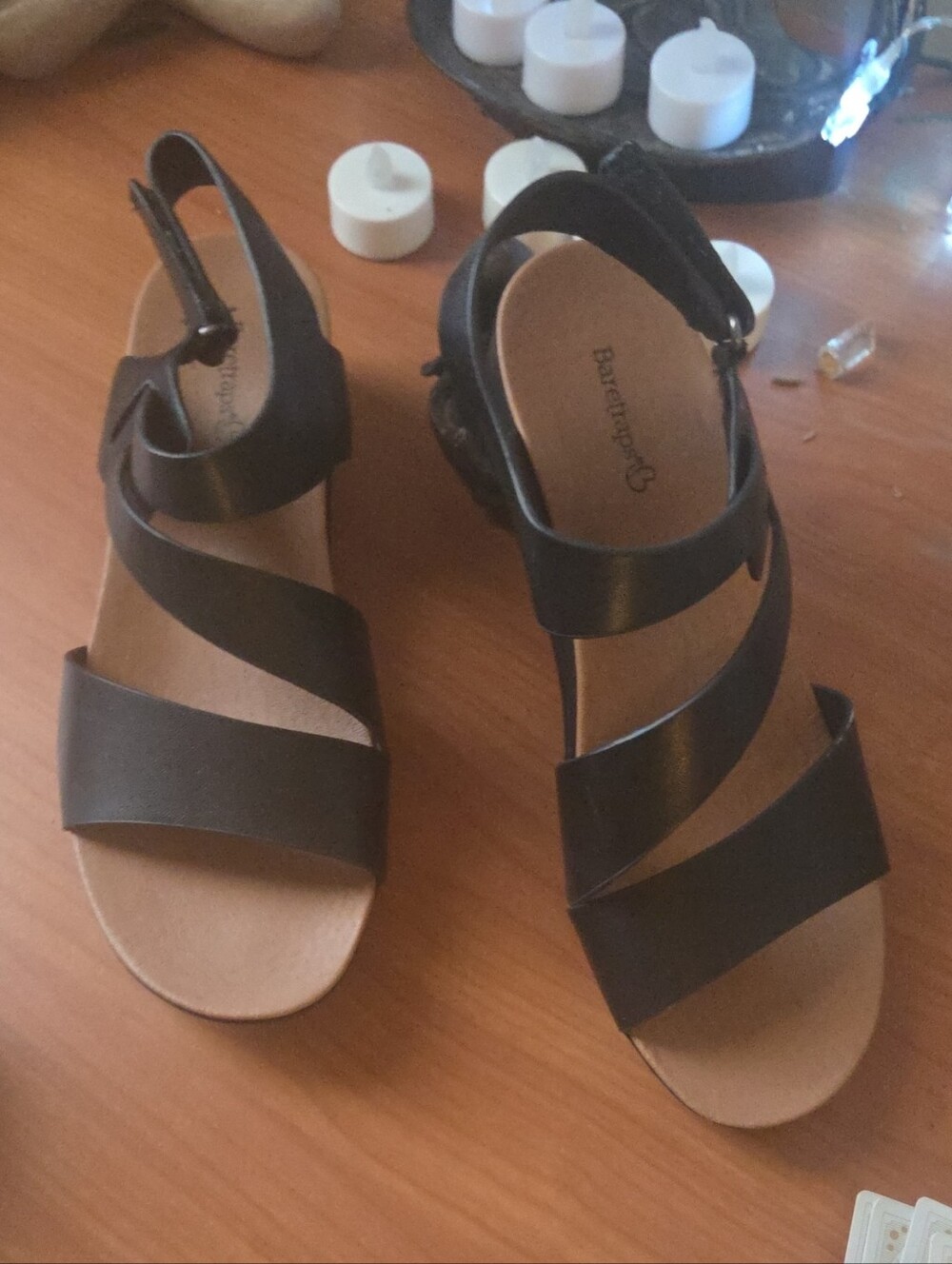 BareTraps Black Multi-Strap Slingback Sandals